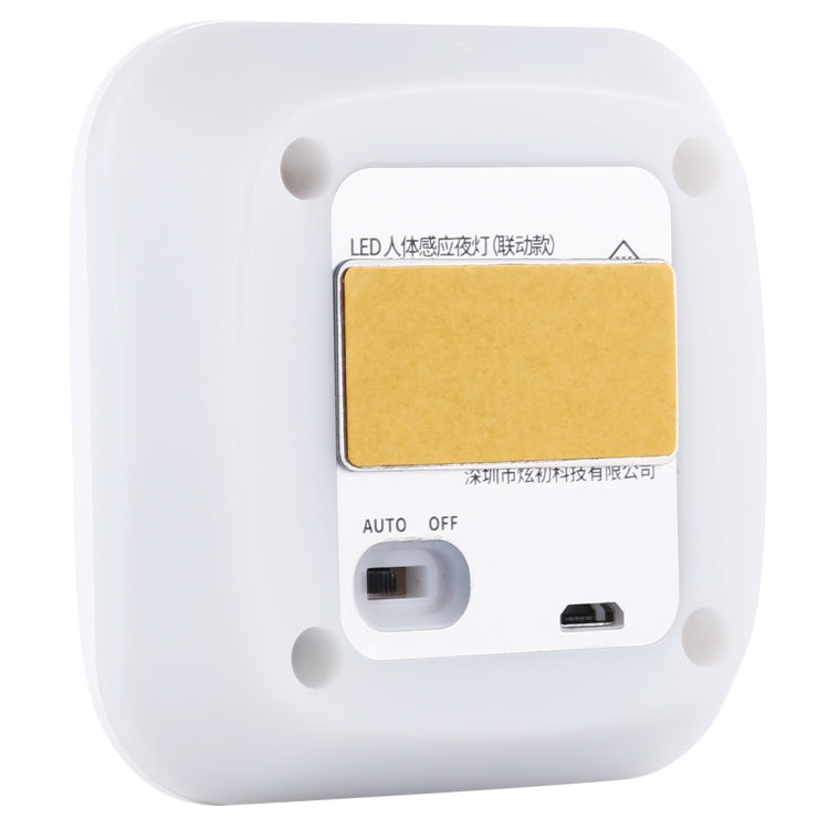 CL053 LED Square Human Body Sensor Light, Style: Linkage, Style: Linkage