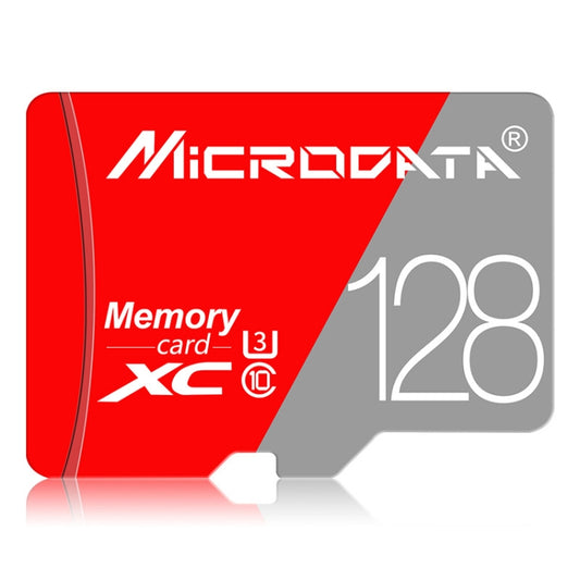 بطاقة ذاكرة مايكروداتا 128 جيجابايت من الفئة 10 باللونين الأحمر والرمادي TF(Micro SD)، 128 جيجابايت
