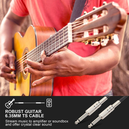 1.8m  1/4 inch (6.35mm) Male to Male Shielded Jack Mono Plugs Audio Patch Cable, 1.8m M to M