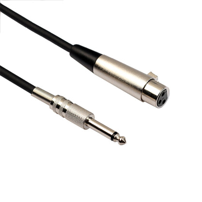 1.8m XLR 3-Pin Female to 1/4 inch (6.35mm) Mono Shielded Microphone Mic Cable, Length: 1.8m