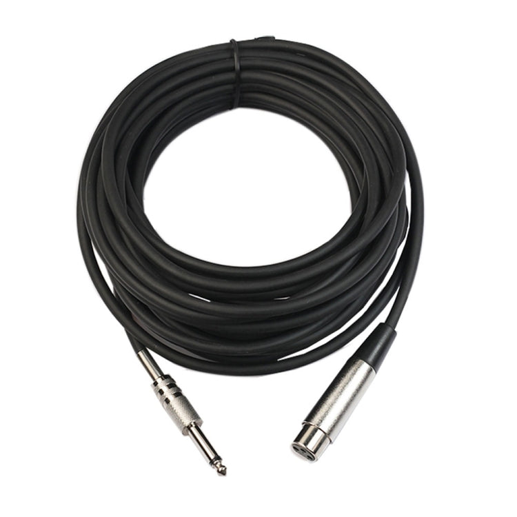 1.8m XLR 3-Pin Female to 1/4 inch (6.35mm) Mono Shielded Microphone Mic Cable, Length: 1.8m