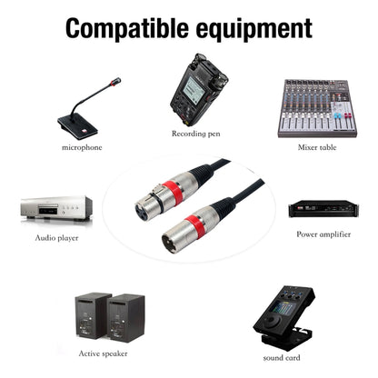 1.8m 3-Pin XLR Male to XLR Female MIC Shielded Cable Microphone Audio Cord, Length: 1.8m (Red)