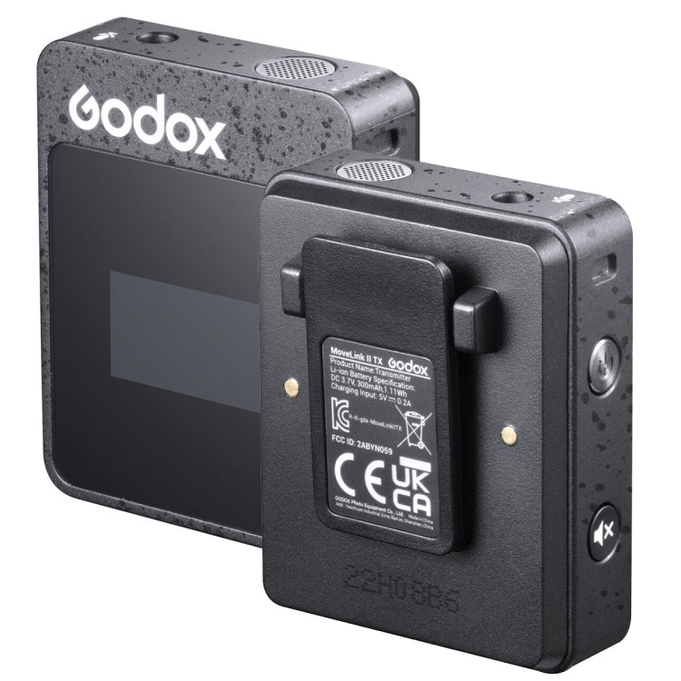 نظام ميكروفون لاسلكي Godox MoveLink II M2 مزود بجهازي إرسال وجهاز استقبال واحد لكاميرات DSLR وكاميرات الفيديو، MoveLink II M2