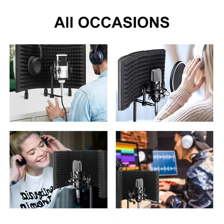 XTUGA P75 Foldable Recording Microphone Isolation Shield