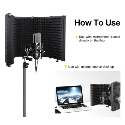 XTUGA P75 Foldable Recording Microphone Isolation Shield