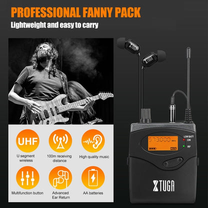 XTUGA RW2080 902-928MHz UHF Wireless Stage Singer In-Ear Monitor System Single BodyPack Receiver