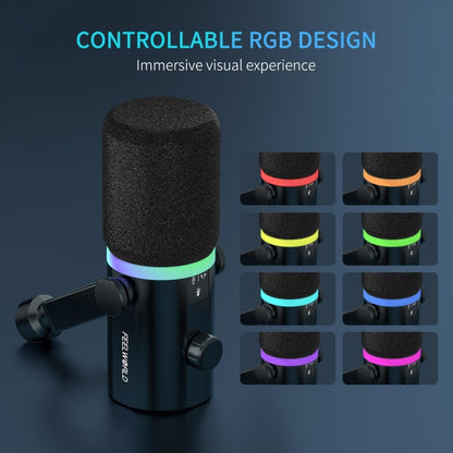 FEELWORLD PM1-AS XLR/USB Dynamic Microphone for Podcasting Recording Gaming Live Streaming with Boom Arm