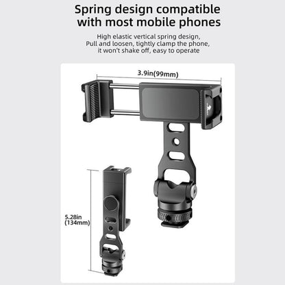BEXIN PH-01 Desktop Live Broadcast Bracket 360 Phone Clamp Dual Cold Shoes Mount