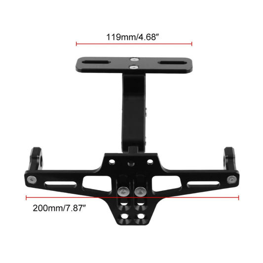 LPF013 Motorcycle Modification Accessories Universal Aircraft Shape Aluminum Alloy License Plate Bracket with LED Lights, Black with LED, Blue with LED, Red with LED