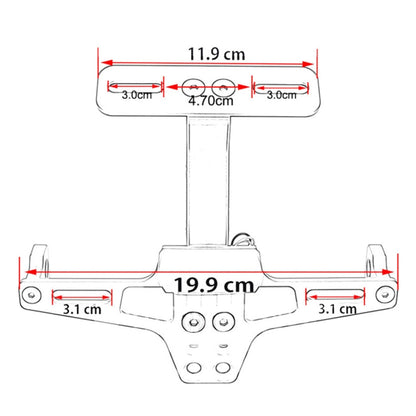 LPF013 Motorcycle Modification Accessories Universal Aircraft Shape Aluminum Alloy License Plate Bracket with LED Lights, Black with LED, Blue with LED, Red with LED