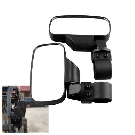 MB-MR016-BK 2 PCS Motorcycle UTV Modified Side View Mirrors for UTV with 1.75 inch and 2 inch Roll Cage, MB-MR016-BK