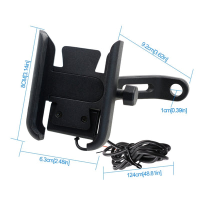 CS-856D1 Motorcycle Rotatable Chargeable Aluminum Alloy Mobile Phone Holder, Mirror Holder Version, Mirror Holder Version