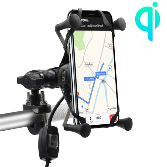 CS-878A1 Multi-function Motorcycle Wireless Wired Aluminum Alloy Mobile Phone Holder Charger, CS-878A1