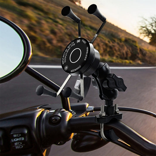 CS-878A1 Multi-function Motorcycle Wireless Wired Aluminum Alloy Mobile Phone Holder Charger, CS-878A1