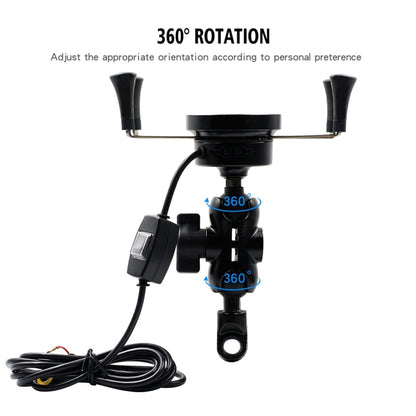 CS-878A1 Multi-function Motorcycle Wireless Wired Aluminum Alloy Mobile Phone Holder Charger, CS-878A1