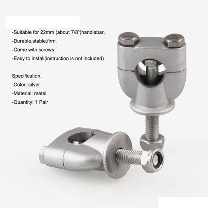 MB-MH027-S Universal Motorcycle Aluminum + Iron 22mm Single Hole Handlebar Fixed Bracket, MB-MH027-S