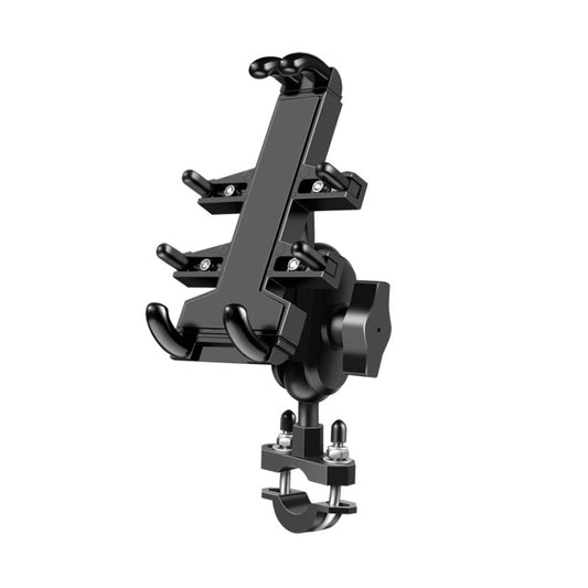 U-shaped Bolt Ball-Head Motorcycle Handlebar Multi-function Eight-jaw Aluminum Phone Navigation Holder Bracket, Width of Phone: 6.5-10.2cm &#160;, U-shaped Bolt