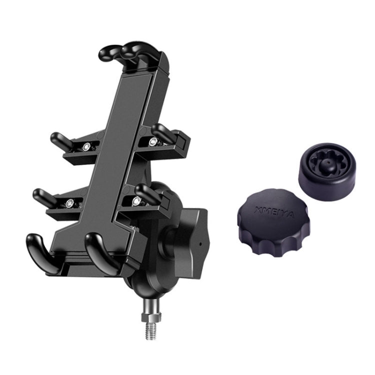 M8 Bolt Ball-Head Motorcycle Multi-function Eight-jaw Aluminum Phone Navigation Bracket with Anti-theft Knobs, M8 Bolt+Anti-theft Knobs