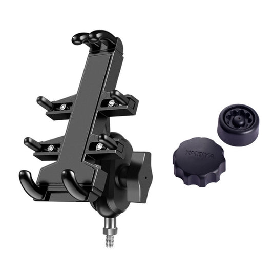 M8 Bolt Ball-Head Motorcycle Multi-function Eight-jaw Aluminum Phone Navigation Bracket with Anti-theft Knobs, M8 Bolt+Anti-theft Knobs