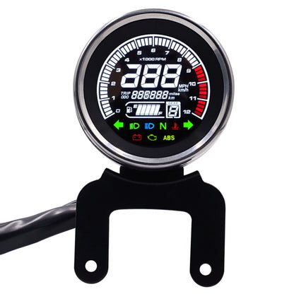 Universal Motorcycle Modified Multi-functional LED Digital Meter Indicator Light Tachometer Odometer Speedometer Oil Meter, LED Digital Meter