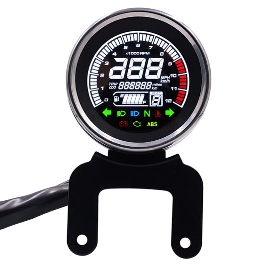Universal Motorcycle Modified Multi-functional LED Digital Meter Indicator Light Tachometer Odometer Speedometer Oil Meter, LED Digital Meter