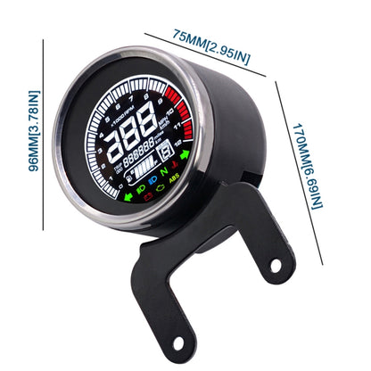 Universal Motorcycle Modified Multi-functional LED Digital Meter Indicator Light Tachometer Odometer Speedometer Oil Meter, LED Digital Meter