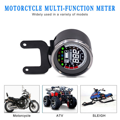 Universal Motorcycle Modified Multi-functional LED Digital Meter Indicator Light Tachometer Odometer Speedometer Oil Meter, LED Digital Meter