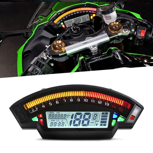 عداد سرعة رقمي للدراجات النارية من سبيدبارك مزود بشاشة LCD TFT وسرعة 14000 دورة في الدقيقة و6 سرعات وإضاءة خلفية وعداد مسافات للدراجات النارية لأسطوانات 1 و2 و4، MLS062
