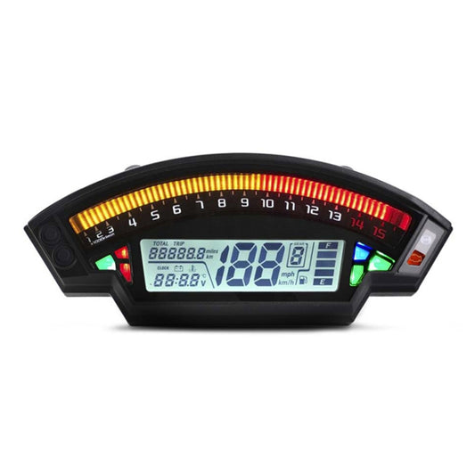 عداد سرعة رقمي للدراجات النارية من سبيدبارك مزود بشاشة LCD TFT وسرعة 14000 دورة في الدقيقة و6 سرعات وإضاءة خلفية وعداد مسافات للدراجات النارية لأسطوانات 1 و2 و4، MLS062
