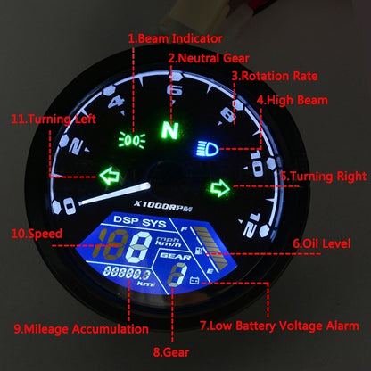 مجموعة أدوات عداد المسافات LCD المعدلة للدراجات النارية العالمية، عداد المسافات القديم