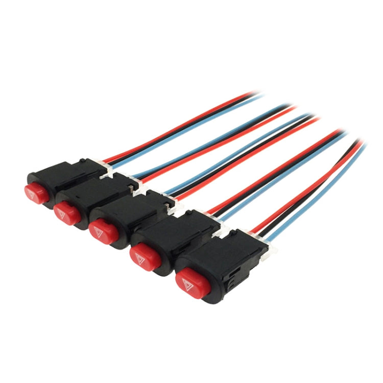 5 PCS Motorcycle sScooter Modified Double Flashing Warning Light Switch, Double Flashing Warning Light Switch