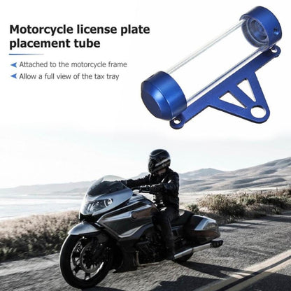 MP1001 Motorcycle Paper Car License Plate Placement Tube Waterproof Motorcycle Tax Tube Cylindrical Disc Paper Holder Air Vehicle License Plate Frame for Motorcycles, MP1001(Black), MP1001(Blue), MP1001(Red), MP1001(White)
