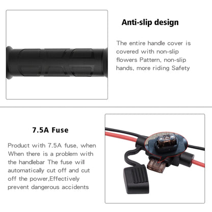 WUPP ZH-983C1 Motorcycle Modified Intelligent Electric Heating Hand Cover Heated Grip Handlebar with Three Gear Temperature Control, ZH-983C1