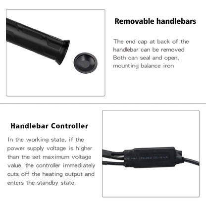 WUPP CS-990A1 Motorcycle Modified Intelligent Electric Heating Hand Cover Heated Grip Handlebar with Five Gear Temperature Control & Five Colors Indicator, CS-990A1