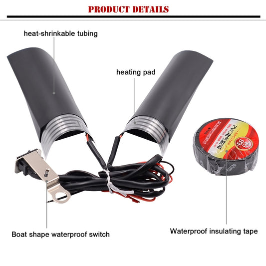 CS-054B1 Third Generation Motorcycle Modified Electric Heating Hand Cover Heated Grip Handlebar, CS-054B1