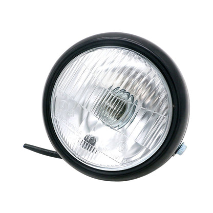 ملحقات تعديل المصابيح الأمامية LED ذات الصدفة السوداء للدراجات النارية مقاس 5.75 بوصة لـ CG125 / GN125، مصباح عتيق ذو الصدفة السوداء