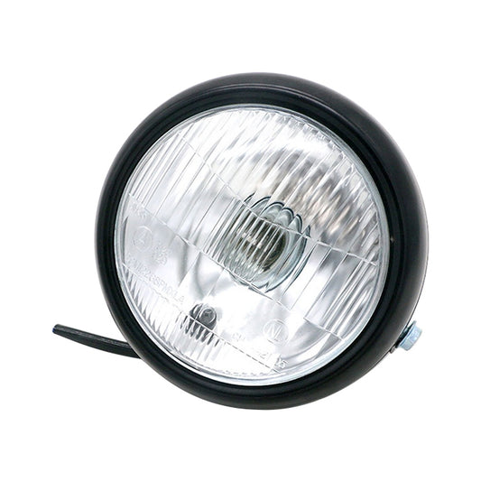 ملحقات تعديل المصابيح الأمامية LED ذات الصدفة السوداء للدراجات النارية مقاس 5.75 بوصة لـ CG125 / GN125، مصباح عتيق ذو الصدفة السوداء