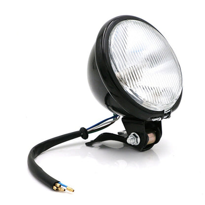 4 inch Motorcycle Black Shell Glass Retro Lamp LED Headlight Modification Accessories, 4 inch Black Shell Glass Retro Lamp