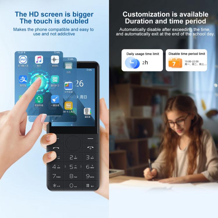 هاتف DOOV Z17 Pro بلوحة مفاتيح، 3 جيجابايت + 32 جيجابايت، شاشة 2.8 بوصة، أندرويد 13، معالج Mediatek MT6762 ثماني النواة، شبكة: 4G، Z17 Pro