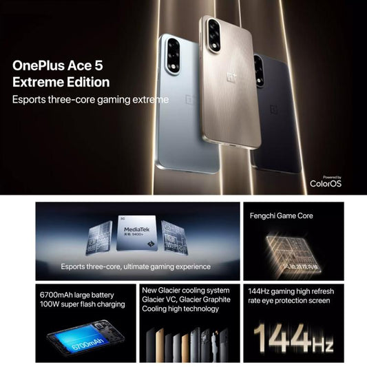 ون بلس ايس 5 الترا، 12 جيجابايت + 512 جيجابايت، شاشة 6.83 بوصة، نظام تشغيل ColorOS 15.0، معالج MediaTek Dimensity 9400+ ثماني النواة، NFC، شبكة 5G، 12 جيجابايت + 512 جيجابايت