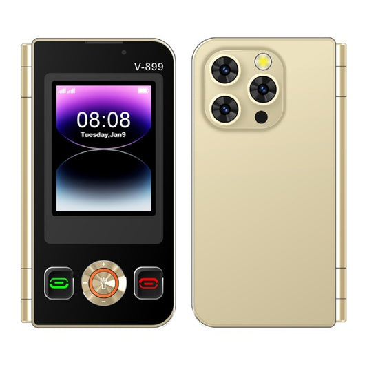 هاتف SOYES V-899، ذاكرة 32 ميجابايت + 64 ميجابايت، شاشة 2.4 بوصة + 2.8 بوصة، معالج MTK6261D، بلوتوث 3.0، شبكة: 2G، شريحتي اتصال