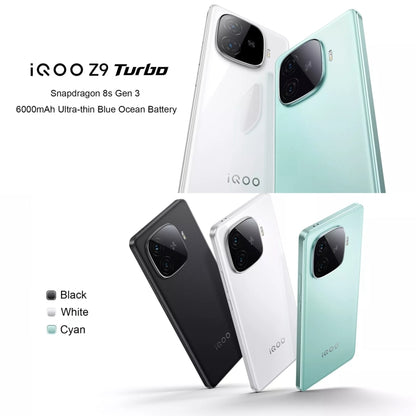 vivo iQOO Z9 Turbo, Dual Back Cameras, 12GB+512GB, Face ID Screen Fingerprint Identification, 6.78 inch Android 14.0 OriginOS 4 Snapdragon 8s Gen 3 Octa Core 3.0GHz, OTG, NFC, Network: 5G, Support Google Play