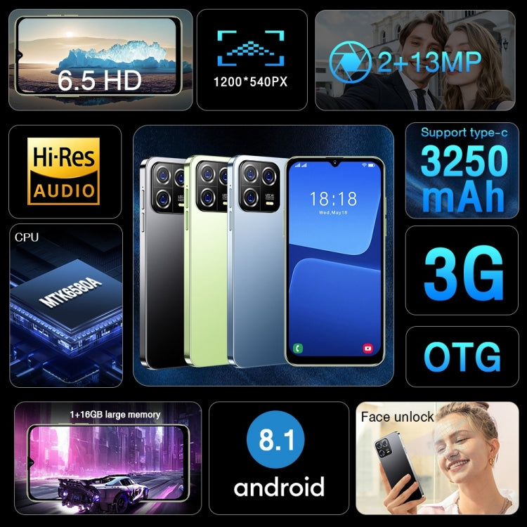 التعرف على الوجه، أندرويد 8.1 MTK6580A رباعي النواة، الشبكة: 3G، OTG