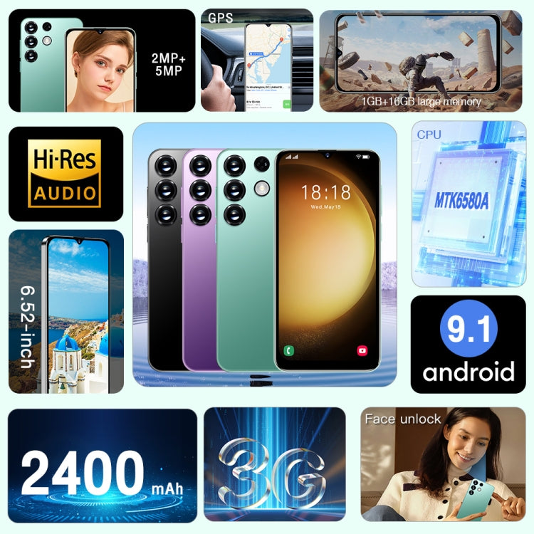 التعرف على الوجه، أندرويد 9.1 MTK6580A رباعي النواة، الشبكة: 3G، S23Ultra / D15