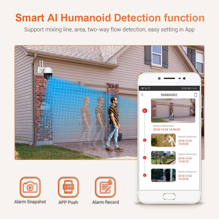كاميرا ESCAM QF218 1080P Pan / Tilt AI Humanoid Detection IP66 مقاومة للماء وواي فاي IP، تدعم ONVIF / الرؤية الليلية / بطاقة TF / صوت ثنائي الاتجاه، قابس أمريكي، NC1228AU، NC1228EU، NC1228UK، NC1228US