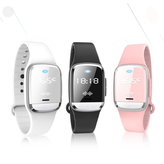 M20 Outdoor Ultrasonic Wave Mosquito Repellent Wristband with Clock & Body Temperature Test, M20 (Black), M20 (White)
