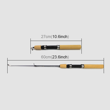 27cm Portable Ice Fishing Rod Shrimp Rod Lure Rod Fishing Gear Fittings , Extension Length : 60 cm
