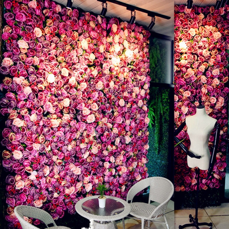 Blooming Rose Peony Hydrangea Artificial Encryption Flower DIY Wedding Wall Decoration Photo Background, Size: 60cm x 40cm