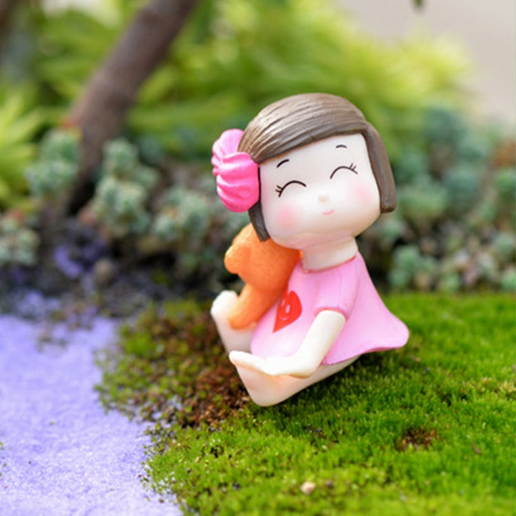 Lovers Bow Garden Dollhouse Decoration Moss Micro Landscape PVC Ornaments, Red Grey Lovers Bow, Pink Blue Lovers Bow