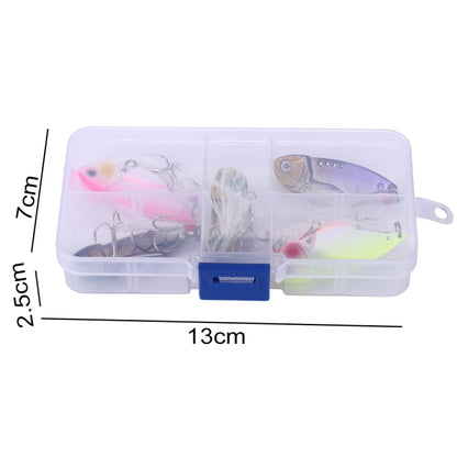 HENGJIA 5 PCS 5.5cm/11g Luya Metal VIB Fishing Lures Bait Bionic Kit with Plastic Box